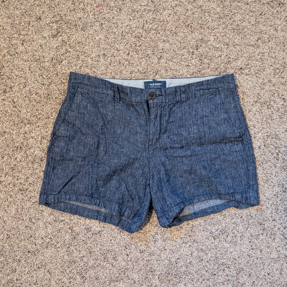Old Navy Everyday Passe-Partout Blue 8 Linen Blend Shorts Summer Weather Capsule